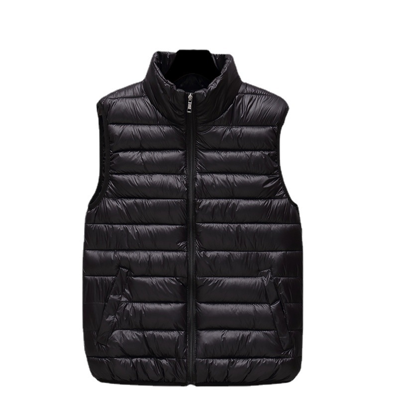 Black waterproof insulated vest for layering