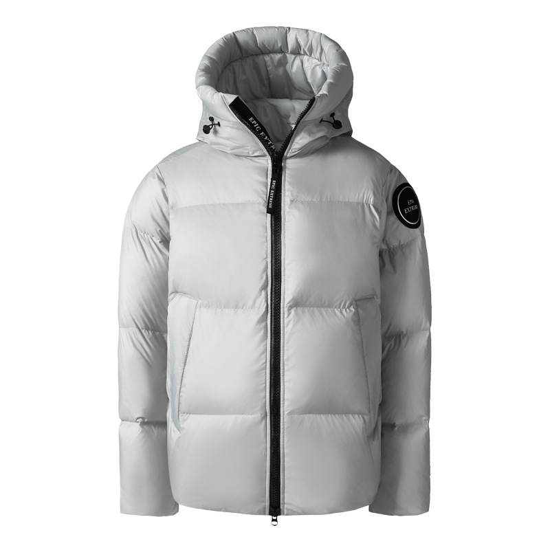 White ski down jacket with load-bearing system